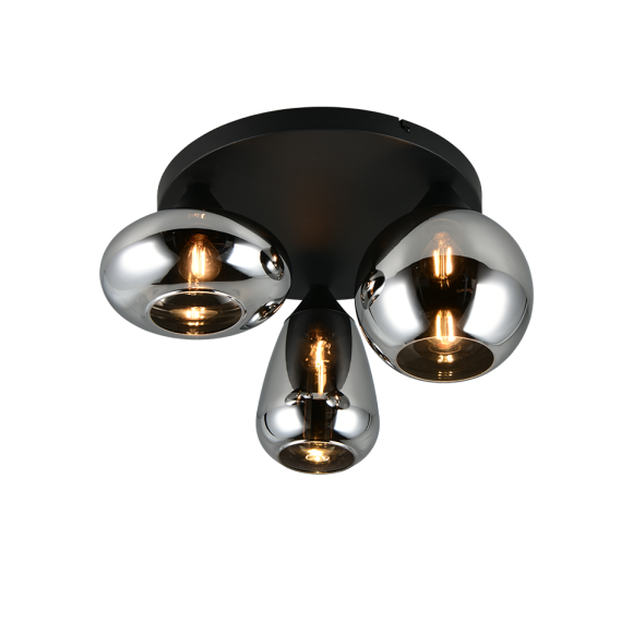 Trio T617030332 mennyezetre szerelhető lámpa LUMINA  | 10W E14 | fekete | füstös