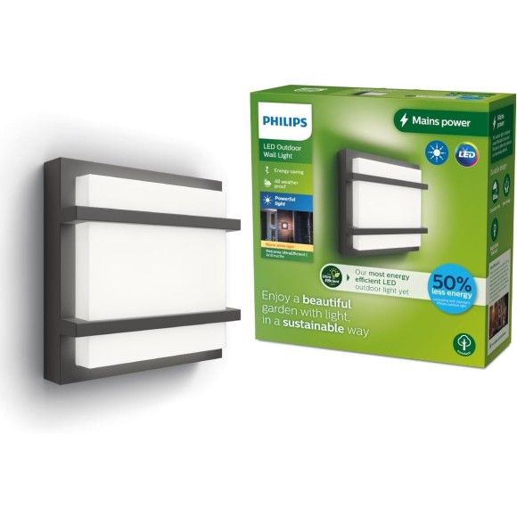 Philips 8720169276888 LED kültéri fali lámpa Petronia | 3,8W integrált LED forrás | 800lm | 2700K
