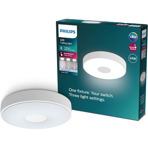 Philips 8720169301276 LED mennyezetre szerelhető lámpa Coiner  | 24W integrált LED forrás | 2800lm | 4000K