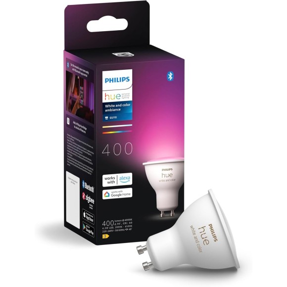 Philips Hue 8720169229754 LED intelligens izzó | 4,2W GU10 LED | 400lm | 2000-6500+RGBK