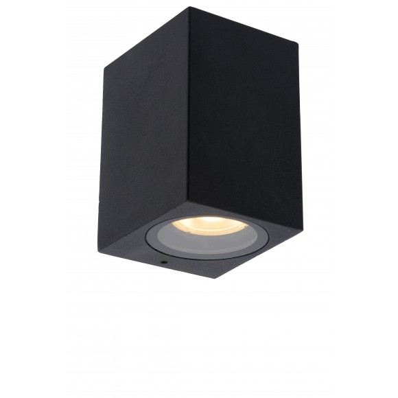 Lucide 69800/01/30 kültéri fali lámpa Zaro 1x35W | GU10 | IP44 - fekete, spot, szabályozható
