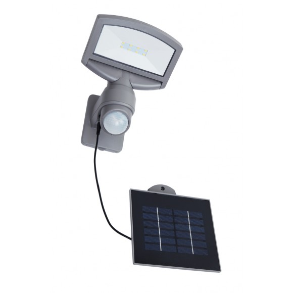 Lutec LT6901601000 LED napelemes fali lámpa Sunshine mozgásérzékelővel 1x2W | 360lm | 4000K | IP44 - szürke