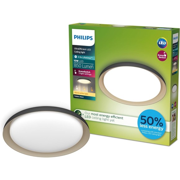 Philips 8720169301092 LED mennyezetre szerelhető lámpa Pebblo | 10W integrált LED forrás | 1850lm | 2700K