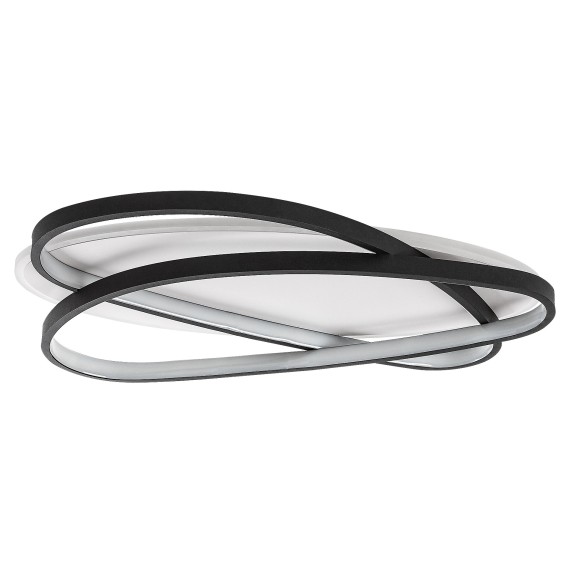 Rabalux 71470 LED mennyezetre szerelhető lámpa Brantiel | 57W integrált LED forrás | 3200lm | 3000-6000K | távirányítás | fényerőszabályzó | fekete
