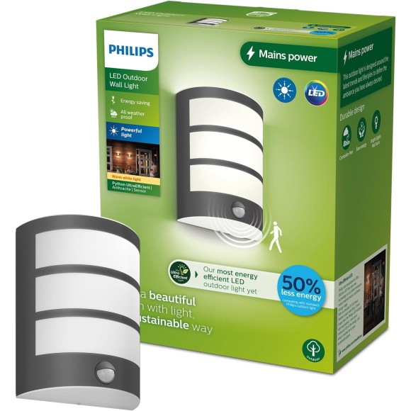 Philips 8720169269194 LED kültéri fali lámpa Python | 3,8W integrált LED forrás | 800lm | 2700K