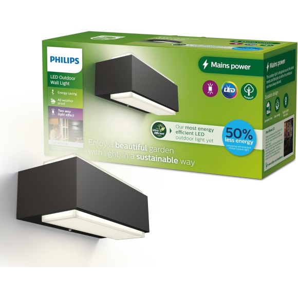 Philips 8720169257313 LED kültéri fali lámpa Stratosphere | 3,8W integrált LED forrás | 800lm | 2700K