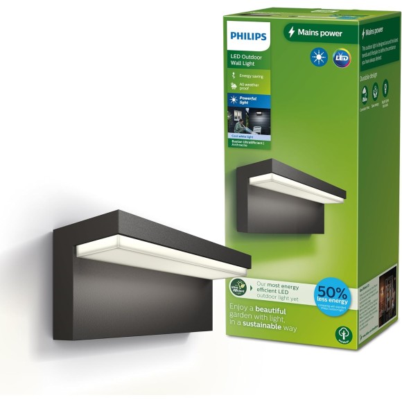 Philips 8720169257276 LED kültéri fali lámpa Bustan | 3,8W integrált LED forrás | 800lm | 4000K
