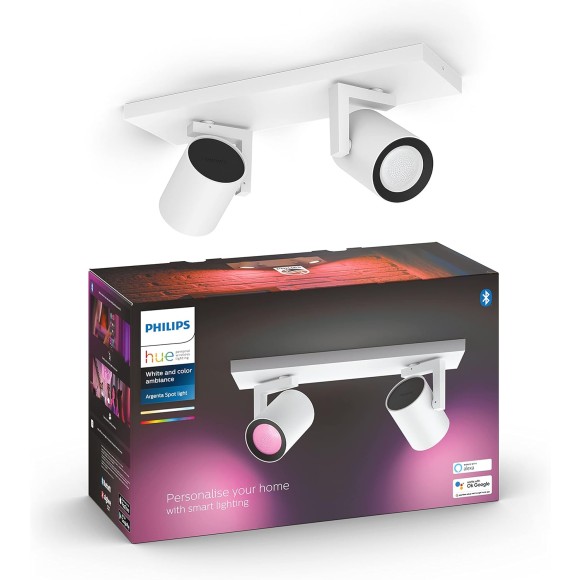 Philips Hue 8720169318076 LED mennyezeti spotlámpa Argenta  | 2x4,2W GU10 | 2000-6500+RGBK