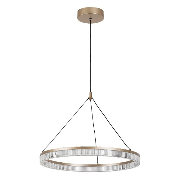 Rabalux 72471 LED mennyezeti függőlámpa Rivona | 24W integrált LED forrás | 1700lm | 3000-6500K | távirányítás | fényerőszabályzó | a kábelen | aranyszínű