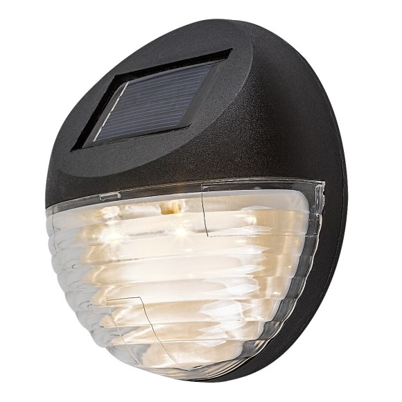 Rabalux 77203 LED napelemes kültéri fali lámpa Lermos | 0,1W integrált LED forrás | 3lm | 3000K | fekete