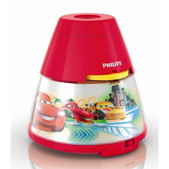 LED gyermek projektor Philips CARS 1x,01W/3x0,3W - piros