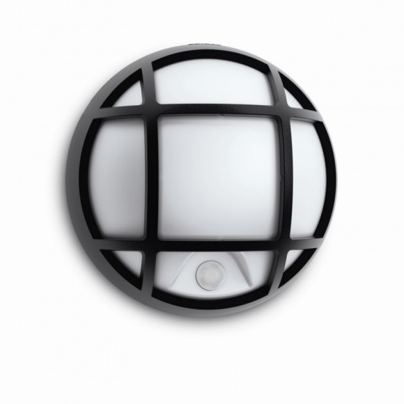 LED kültéri fali lámpa mozgásérzékelővel Philips EAGLE 1x3W - fekete
