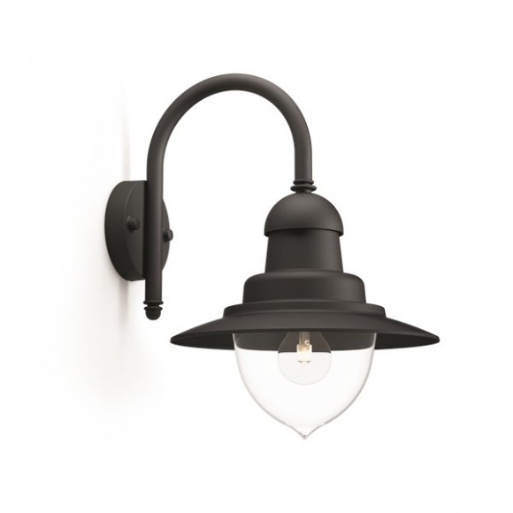 Philips 01652/30/PN kültéri fali lámpa Raindrop 1x60W | E27 | IP44 - fekete