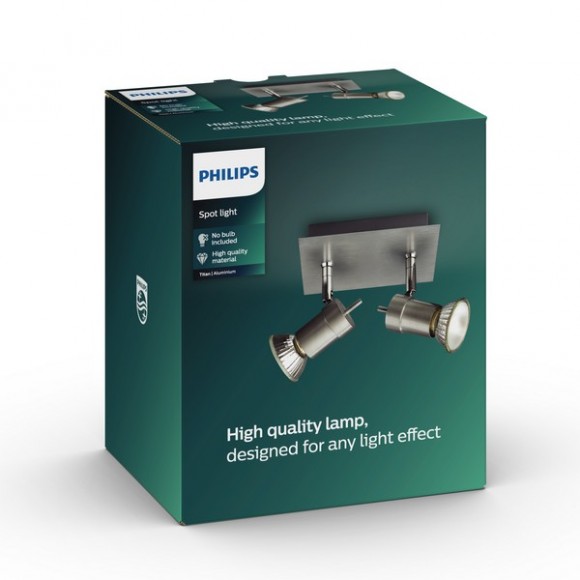 Philips 55082/48/PN mennyezetre szerelhető spotlámpa Titan 2x50W | GU10 - alumínium