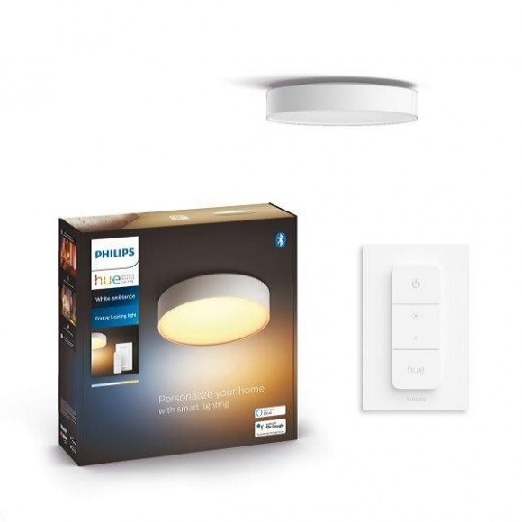 Philips Hue 41158/31/P6 LED mennyezeti lámpa Enrave S 1x9,6W | 1220lm | 2200-6500K - White Ambiance, szabályozható, Hue Switch, Bluetooth, fehér