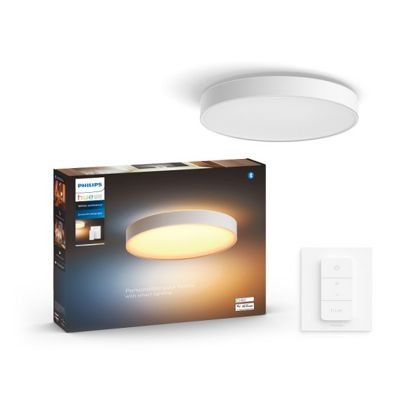 Philips Hue 41159/31/P6 LED mennyezeti lámpa Enrave M 1x19,2W | 2450lm | 2200-6500K - White Ambiance, szabályozható, Hue Switch, Bluetooth, fehér