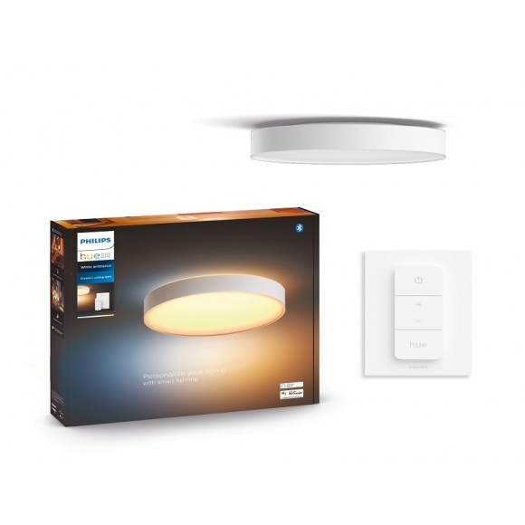 Philips Hue 41160/31/P6 LED mennyezeti lámpa Enrave L 1x33.5W | 4300lm | 2200-6500K - White Ambiance, szabályozható, Hue Switch, Bluetooth, fehér