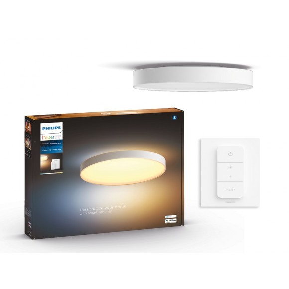 Philips Hue 41161/31/P6 LED mennyezeti lámpa Enrave XL 1x48W | 6100lm | 2200-6500K - White Ambiance, szabályozható, Hue Switch, Bluetooth, fehér