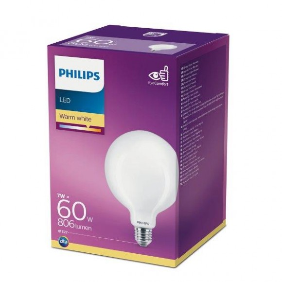 Philips 8718699648176 LED izzó Classic 1x7W|E27|2700K - EYECOMFORT