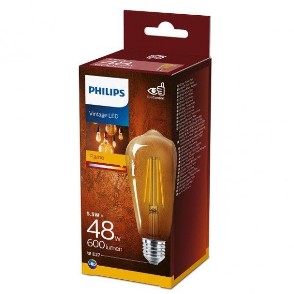 Philips 8718699673581 LED izzó Classic Vintage 1x5,5W|E27600lm||2700K