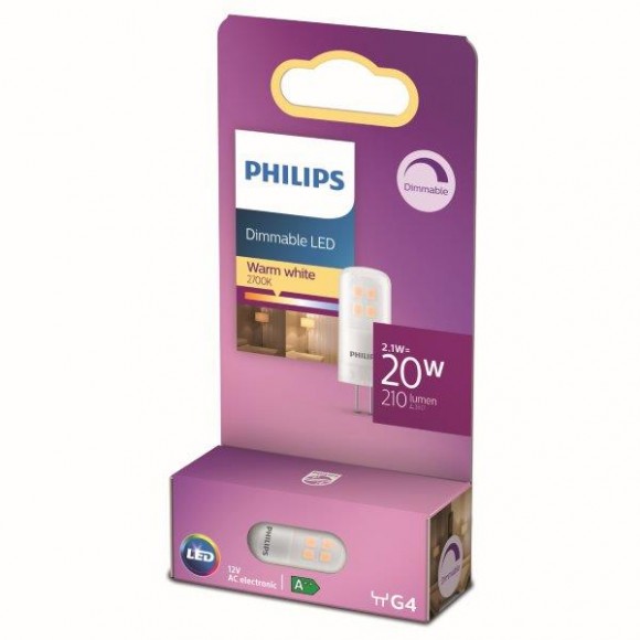 Philips 8718699767518 LED izzó Kapsle 1x2,1W | G4 | 210lm | 2700K - melegfehér, szabályozható