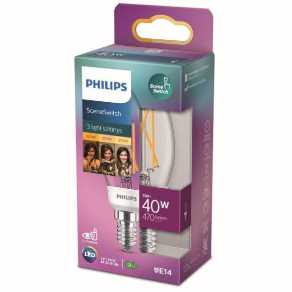 Philips 8718699772215 LED izzó 1x7W | E14 | 806lm | 2700K - melegfehér, matt fehér, Eyecomfort