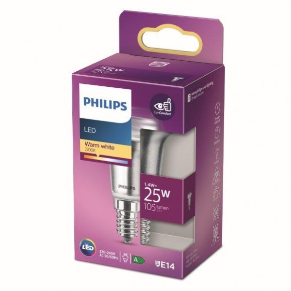 Philips 8718699773793 LED izzó 1x2,8W | E14 | 210lm | 2700K - melegfehér, Eyecomfort
