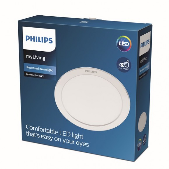 Philips 8719514250161 LED süllyeszthető spotlámpa  Diamond cut 1x17W | 1600lm | 3000K - EyeComfort, fehér