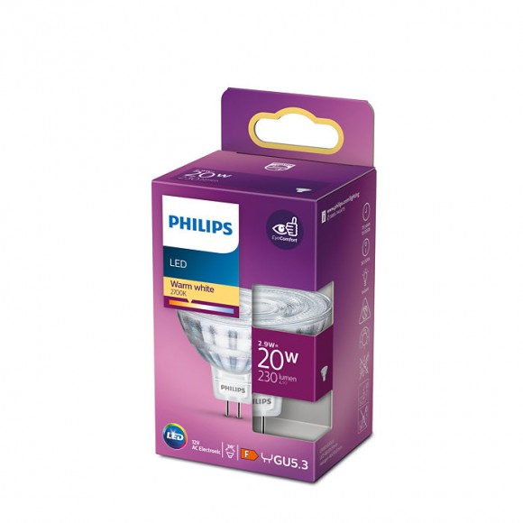 Philips 8719514307605 LED izzó 2,9W/20W | MR16 | 230lm | 2700K | 36D