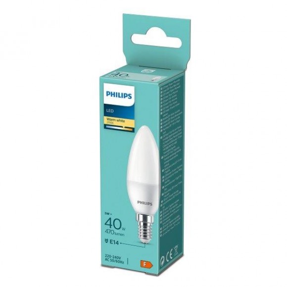 Philips 8719514312524 LED izzó 1x5W/40W | E14 | 470lm | B35 | 2700K