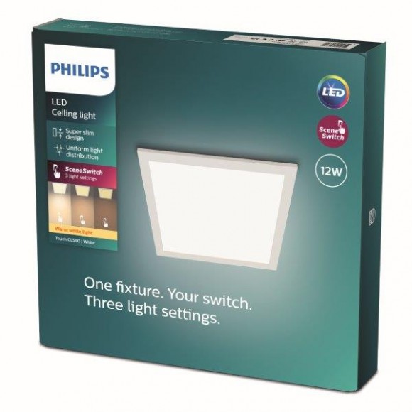 Philips 8719514326620 LED mennyezeti panellámpa Super Slim 1x12W | 1050lm | 2700K - EyeComfort, fehér