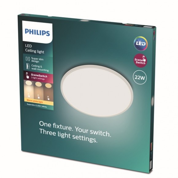 Philips 8719514327061 LED mennyezeti lámpa Super Slim 1x22W | 2000lm | 2700K - EyeComfort, fehér