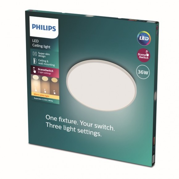 Philips 8719514327146 LED mennyezeti lámpa Super Slim 1x36W | 3200lm | 2700K - EyeComfort, fehér