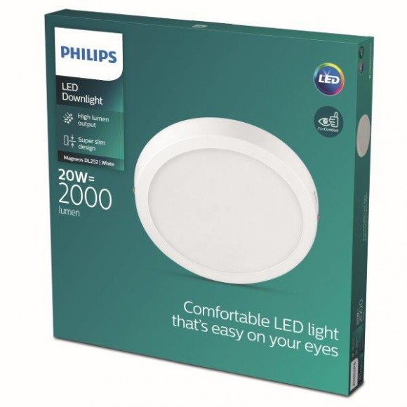 Philips 8719514328754 LED mennyezeti lámpa Magneos Slim 1x20W | 2000lm | 2700K - EyeComfort, fehér