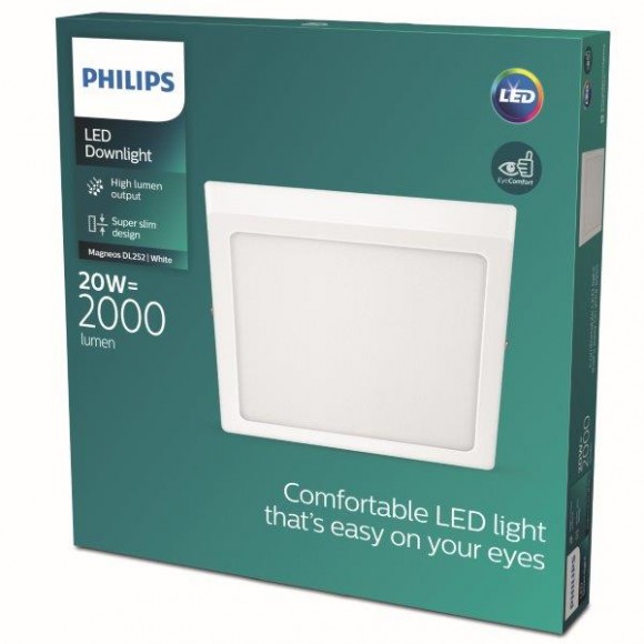 Philips 8719514328792 LED mennyezeti lámpa Magneos Slim 1x20W | 2000lm | 2700K - EyeComfort, fehér