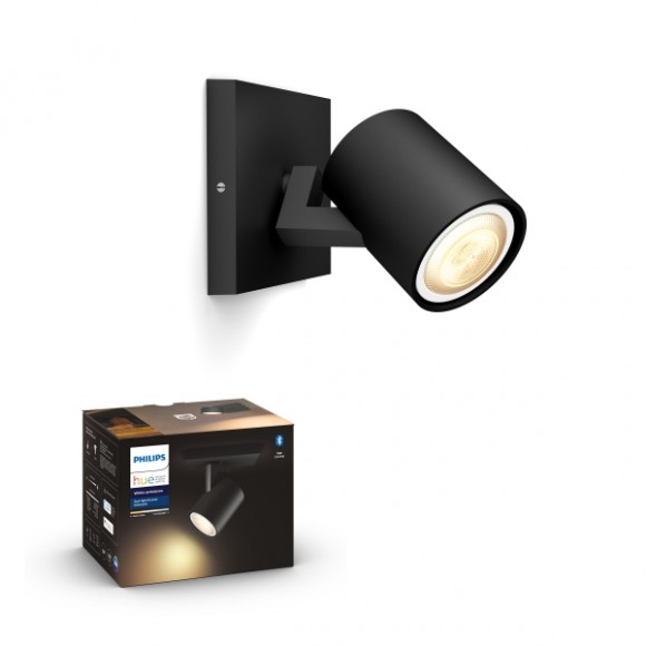 Philips Hue 8719514338364 LED fali spotlámpa Runner 1x5W | GU10 | 350lm | 2200-6500K - Bluetooth, szabályozható, White Ambiance, fekete