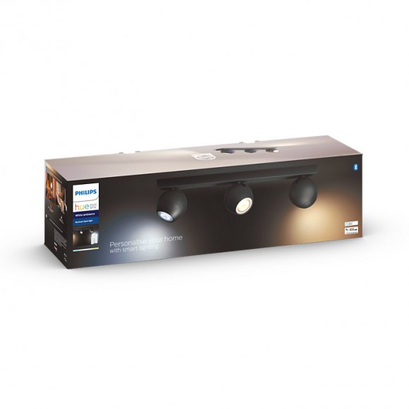 Philips Hue 8719514339125 LED mennyezetre szerelhető spotlámpa Buckram 3x5W | GU10 | 1050lm | 2200-6500K - szabályozható, Bluetooth, távirányító, White Ambiance, fehér