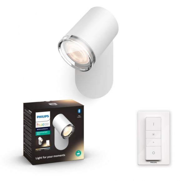 Philips Hue 8719514340855 LED fali spotlámpa fürdőszobai Adore 1x5W | GU10 | 250-350lm | 2200-6500K | IP44 - White Ambiance, Bluetooth, szabályozható, távirányító, fehér