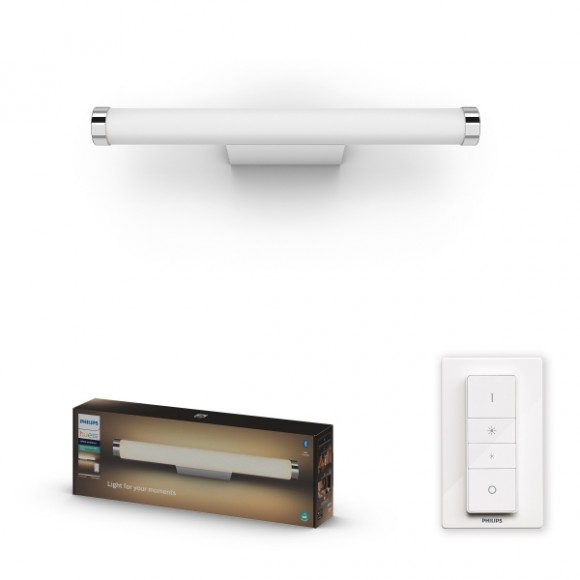 Philips Hue 8719514340954 LED fali lámpa tükör fölé Adore 1x20W | 920-990lm | 2200-6500K | IP44 - White Ambiance, Bluetooth, szabályozható, távirányító, fehér