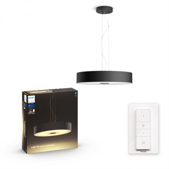 Philips Hue 8719514341296 LED mennyezeti függőlámpa Fair 1x25W | 2900lm | 2200-6500K - Bluetooth, szabályozható, távirányító, White Ambiance, fekete