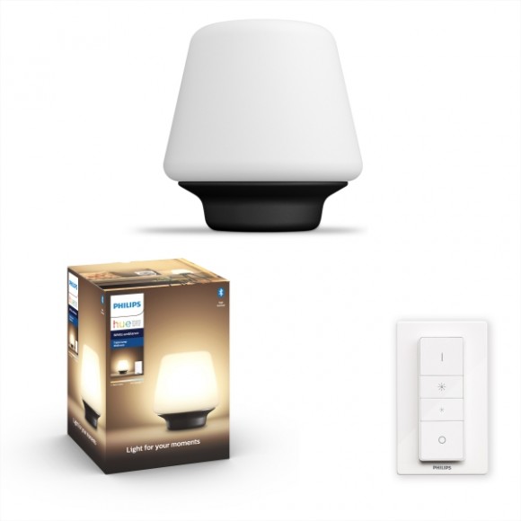 Philips Hue 8719514341418 asztali lámpa Wellness 1x6W | E27 | 570-800lm | 2200-6500K - White Ambience, távirányító, szabályozható, fekete