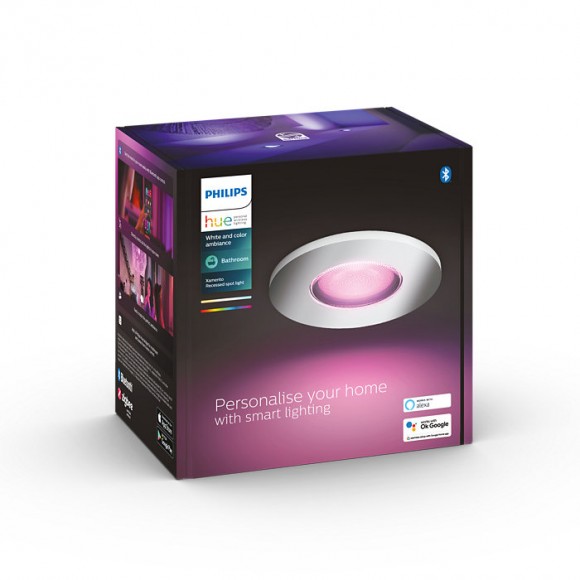 Philips Hue 8719514355347 LED süllyeszthető fürdőszobai lámpa Xamento 1x5,7W | GU10 | 350lm | 2200-6500K | IP44 - White and color Ambiance, szabályozható, Bluetooth, alumínium