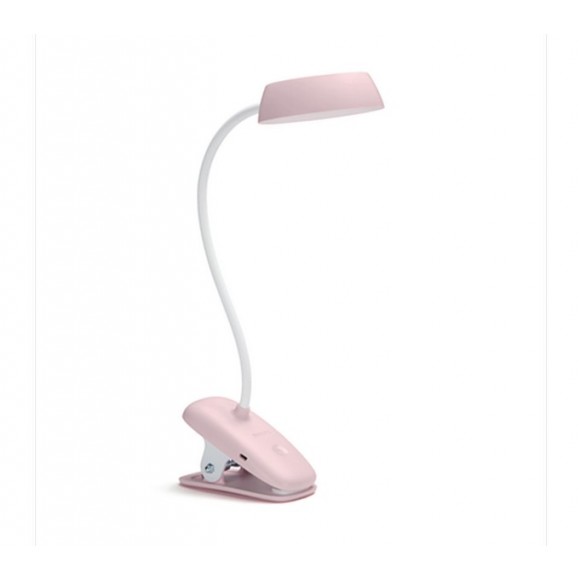 Philips 8719514396876 LED lámpa klipszel Donutclip 1x3W | 175lm | 4000K - nagyító, USB, rózsaszín