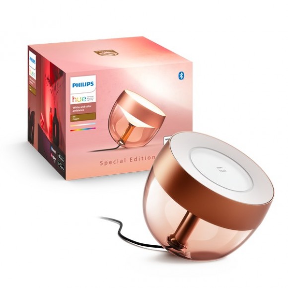 Philips Hue 8719514411586 LED asztali lámpa Iris (gen4) 1x8,2W | 570lm | 2000-6500K - szabályozható, Bluetooth, White and Color Ambiance, réz