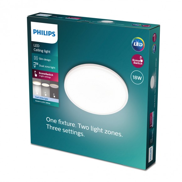 Philips 8719514431942 Ozziet LED mennyezeti lámpa 1x18W | 2000lm | 4000K - szabályozható - SceneSwitch, fehér