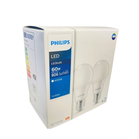 Philips 8719514470972 LED izzókészlet 2-set | 8W E27 | 806 lm | 4000K