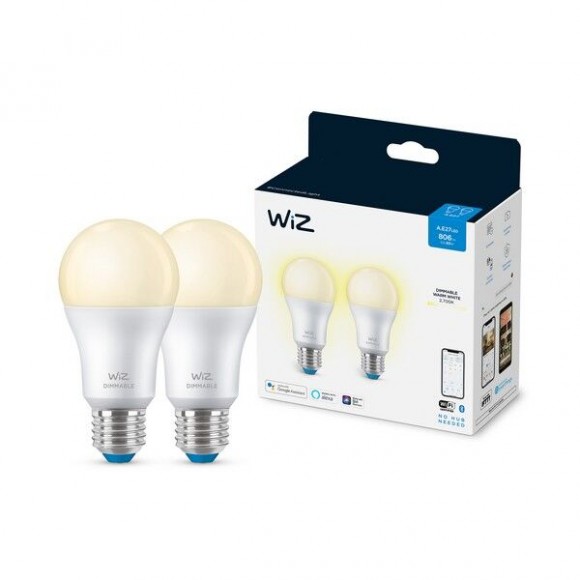 WiZ Dimmable 871951455007 LED izzókészlet 2x8W | E27 | 806 lm | A60 | 2700K