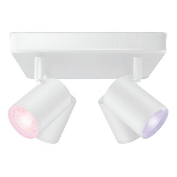 WiZ Colors 8719514554559 IMAGEO mennyezetre szerelhető spotlámpa 4xGU10 | 4x5W | 345lm | 2200-6500K | RGB - fehér