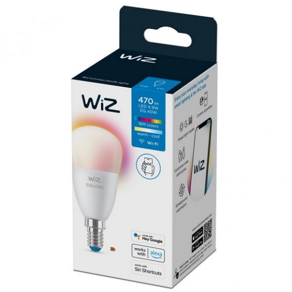 WiZ Colors 8719514554658 intelligens izzó LED E14 | 4,9 W | 470lm | 2200-6500K | RGB - szabályozható