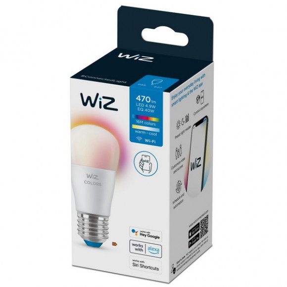WiZ Colors 8719514554672 intelligens izzó LED E27 | 4,9 W | 470lm | 2200-6500K | RGB - szabályozható